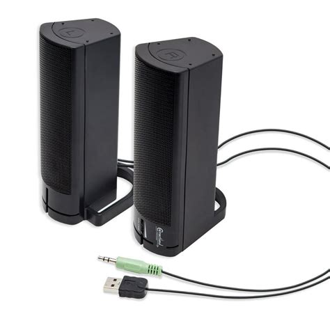 Connectland Usb Powered Desktop Monitor Stereo Speaker Sound Bar Cl