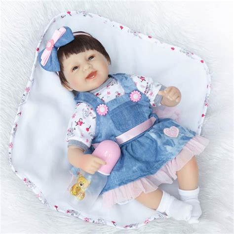 18inch Fake Baby Doll Reborn Cloth Body Silicone Reborn Babies Girls