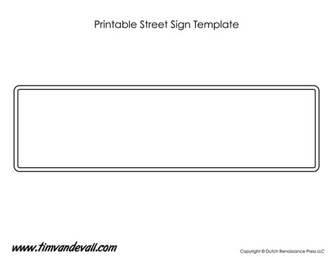 Street Sign Template Tims Printables