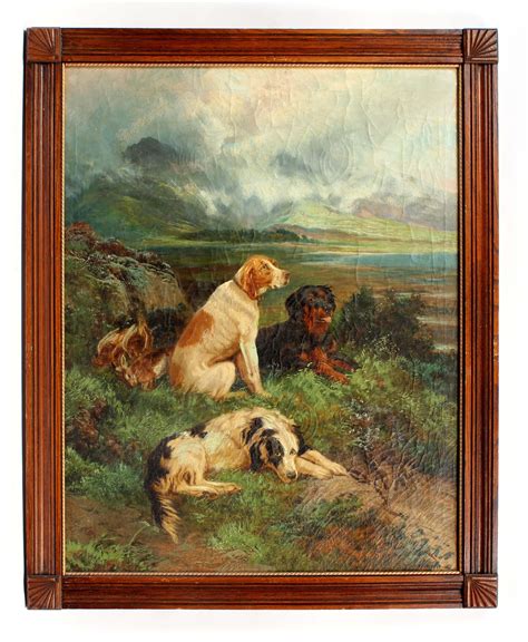 Es England Major Sporting Dogs Oil Painting Listed Artist England