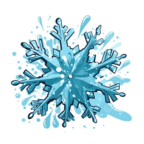 Falling Snowflake Sticker Clipart Snowflake Illustration Vector Eps