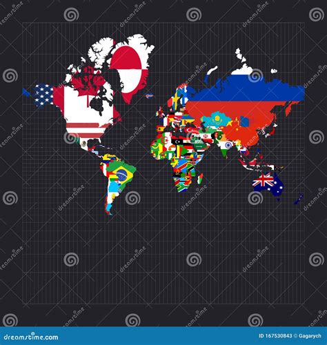 World Map With Flags Stock Vector Illustration Of Land 167530843