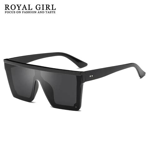 royal girl vintage square sunglasses women brand deasigner flat top eyewear men black leopard