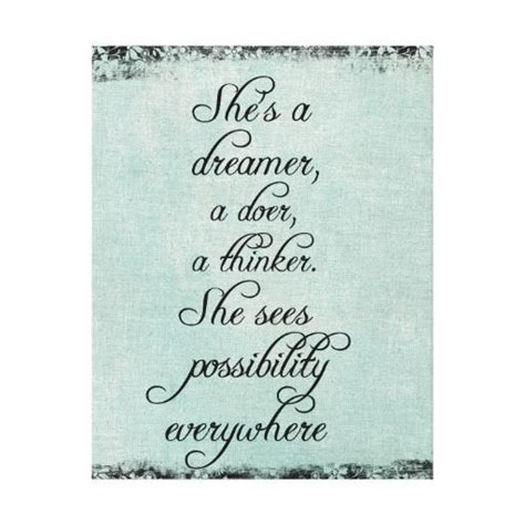 Shes A Dreamer Doer Thinker Motivational Quote Canvas Print