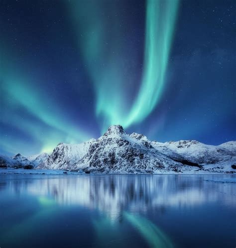 Premium Photo Aurora Borealis Lofoten Islands Norway Northen Lights