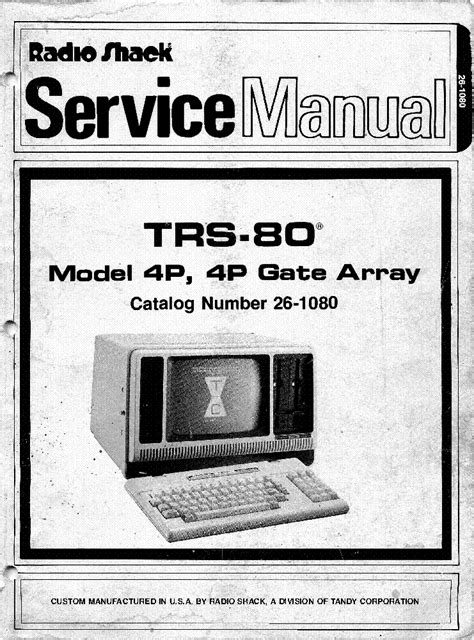 Radio Shack Trs 80 Model 4p Sm Service Manual Download Schematics