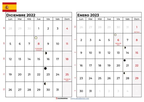 Calendario Enero 2023 España Para Imprimir