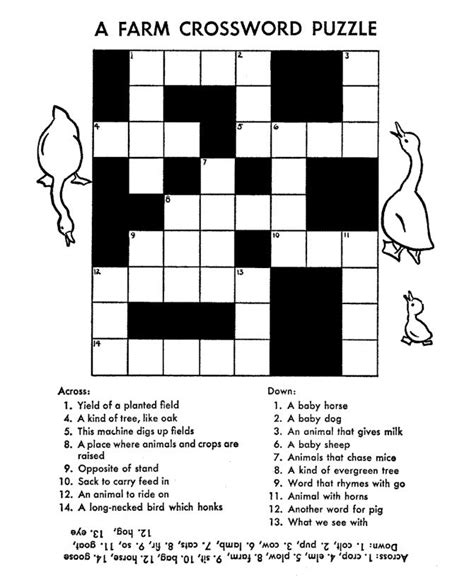 Our kids printable crossword puzzles are not only fun, they are educational too! Easy Kids Crossword Puzzles (With images) | Free printable crossword puzzles, Printable ...