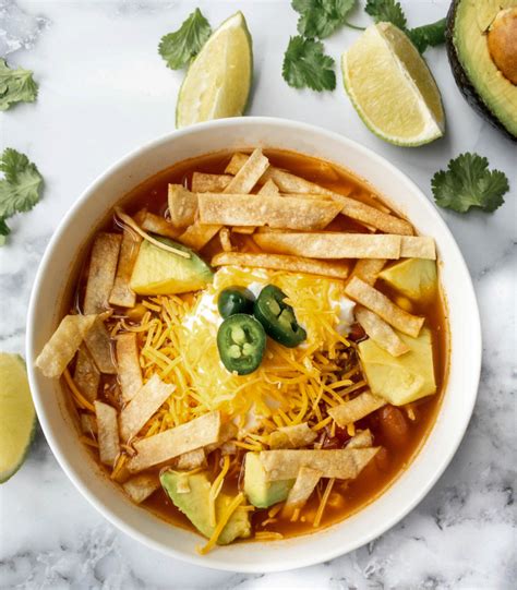 Cover and cook on low until. Healthy Crock Pot Chicken Tortilla Soup - Pinch of Wellness