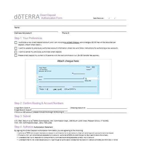 direct deposit authorization form templates templatearchive