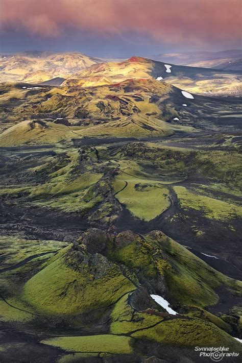 Laki Crater At Sunrise Highlands Iceland Europe Synnatschke