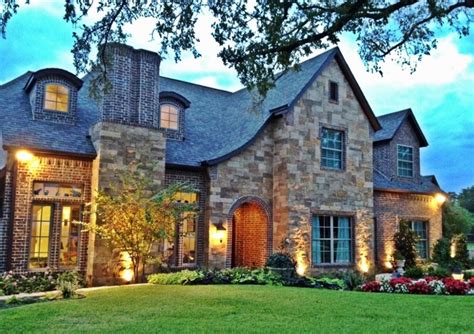Red Brick And Stone House Exterior Rustic Cottage Architecture