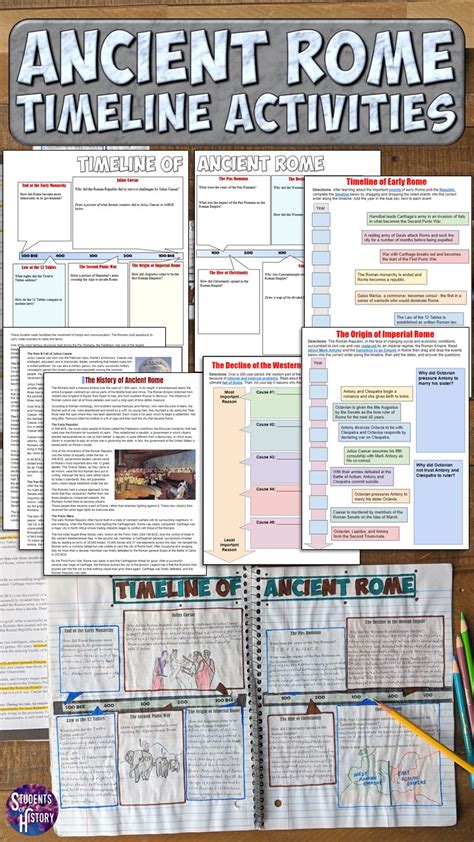 Ancient Rome Timeline Of Ancient Rome Worksheet Grade