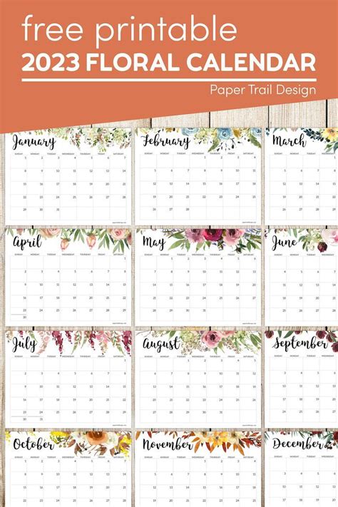 Print These 2023 Horizontal Calendar Pages And Use In You Planner To