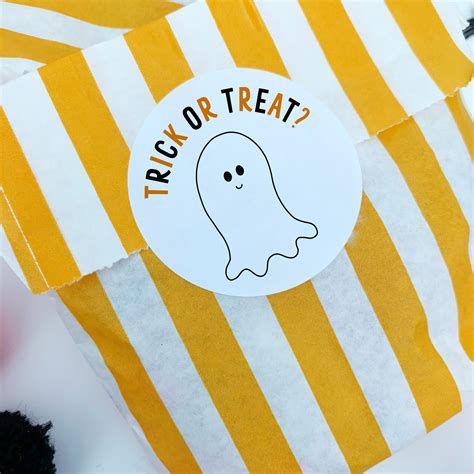 Trick Or Treat Ghost Stickers Ghost Treat Bag Labels 51mm Etsyde