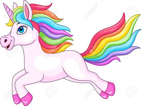 Cartoon Rainbow Unicorn Isolated On White Background Sponsored