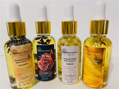 Botanical Infused Bath And Body Oils Body Oil Scented Body Etsy