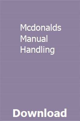 Application form answer example for crew trainer at mcdonald's. Mcdonalds Manual Handling | Manual handling, Teacher ...