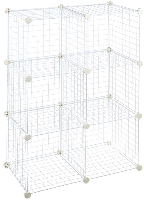 Amazon Basics 6 Cube Grid Wire Storage Shelves White Buy Online In