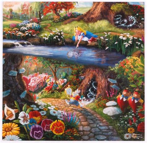 Kinkade Fine Art Print Disney Alice In Wonderland