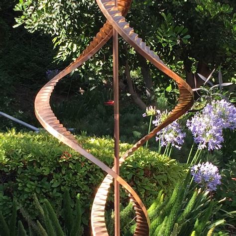 Stanwood Wind Sculpture Kinetic Copper Dual Helix Spinner Etsy