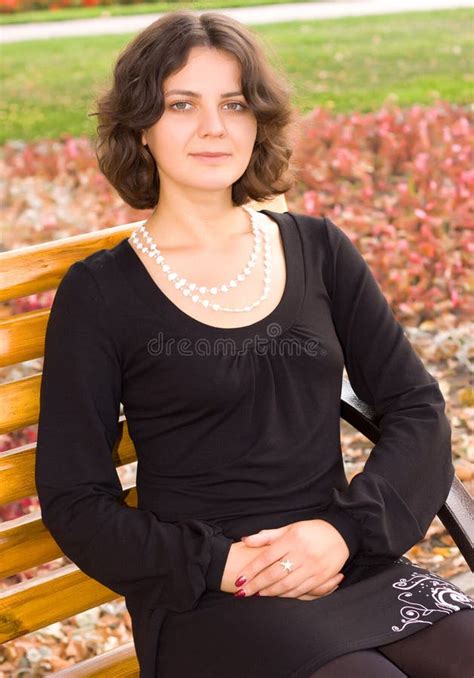 dark hair girl in black dress stock image image of elegant