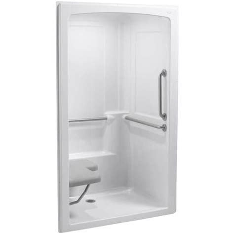 Kohler Freewill White Acrylic One Piece Shower With Integrated Seat Common 38 In X 52 In