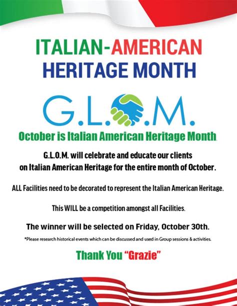Italian American Heritage Month Glom