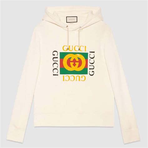 Gucci Men Oversize Sweatshirt With Gucci Logo In 100 Cotton White Lulux