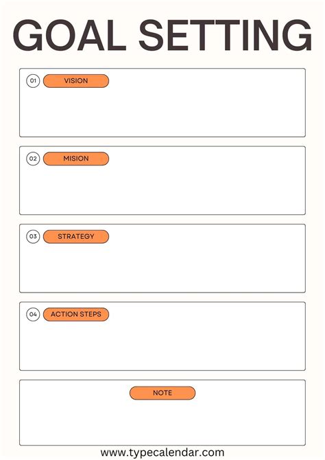 Printable Goal Setting Template