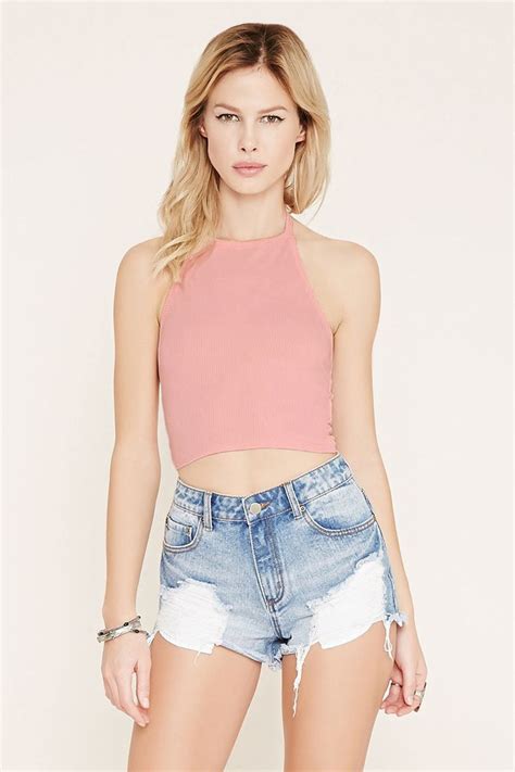 Halter Crop Top Crop Top Fashion Cute Crop Tops Outfits For Teens