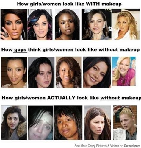 How Girlswomen Look Like With Makeup How Guys Think Women Look Like Without Makeup How Girls