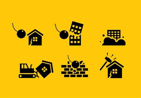 Buildings Demolition Icon Free Vector Vector Art At Vecteezy