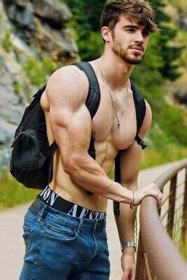 Shirtless Male Beefcake Muscular Physique Huge Biceps Beautiful Man