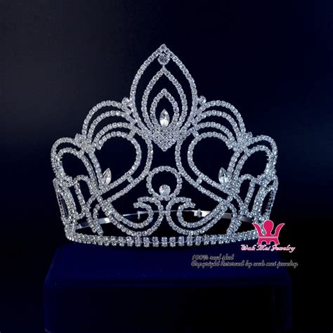 Large Pageant Tiara Crown Miss Beauty Queen Crowns Bridal Wedding Hair Jewelry Princess Tiara