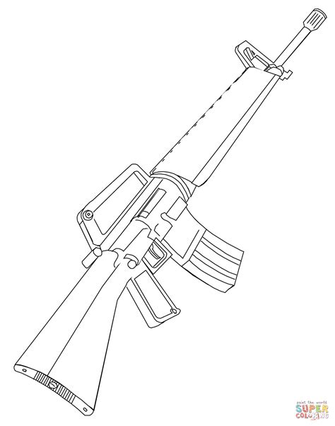 Dibujo De Rifle M16 Para Colorear Dibujos Para Colorear Imprimir Gratis