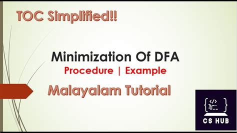 Dfa Minimization Steps Example Youtube