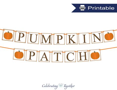 Printable Rustic Pumpkin Patch Banner Diy Fall Decorations
