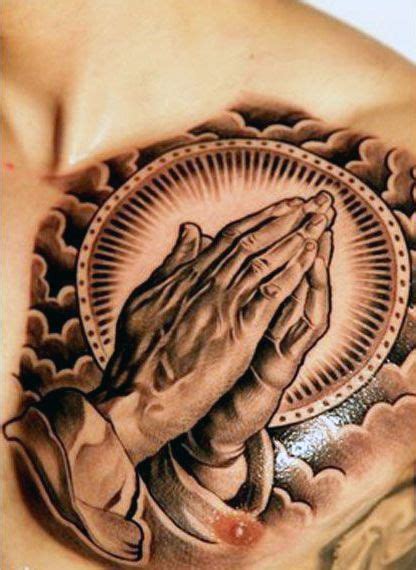 Praying Hands Tattoo Designs On Chest