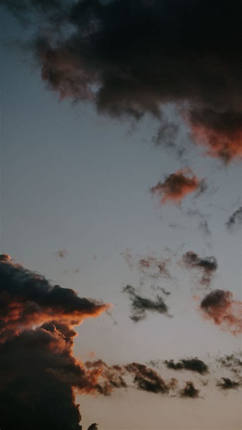 Download Wallpaper 1350x2400 Clouds Sky Sunset Dusk Evening Iphone