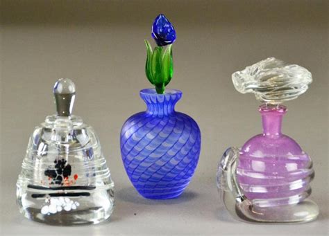 312 3 Art Glass Perfume Bottles Signed Tamaian Jun 17 2012