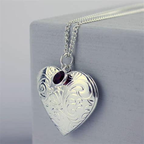 Heart Birthstone Locket Necklace By Joy By Corrine Smith