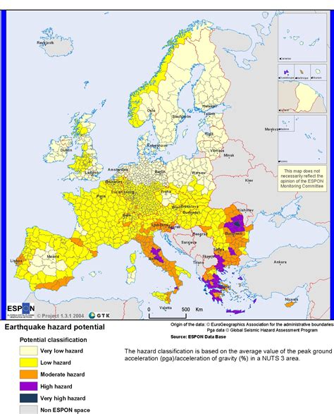 Europe Earthquake Hazard Map Preventionweb