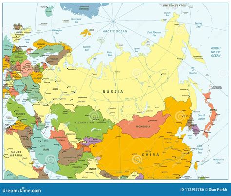 Mapa Politico De Eurasia Ilustracion Del Vector Ilustracion De Eurasia