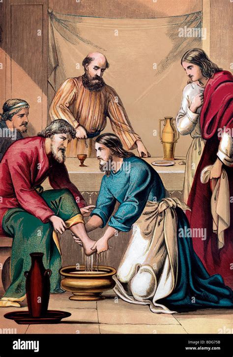 Illustration Of Christ Washing His Disciples Feet From The Christian