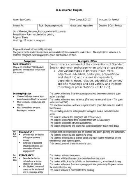 Blank Lesson Plan Template Lesson Plan Format Lesson Plan Examples
