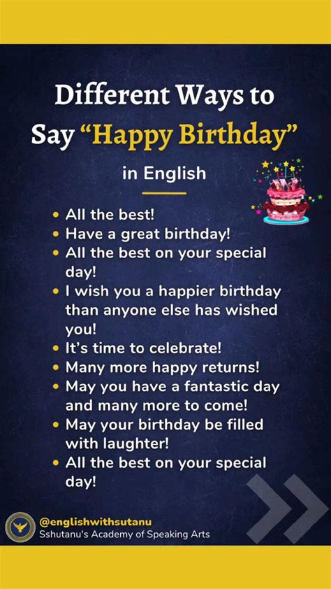 Different Ways To Say Happy Birthday In English Spelling And