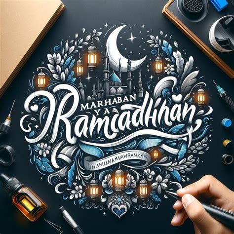 Premium Photo Marhaban Ya Ramadhan Greeting With Hand Lettering