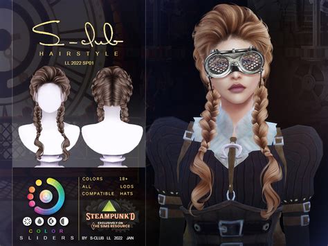 The Sims Resource Steampunk D Double Braid Hairstyle By S Club