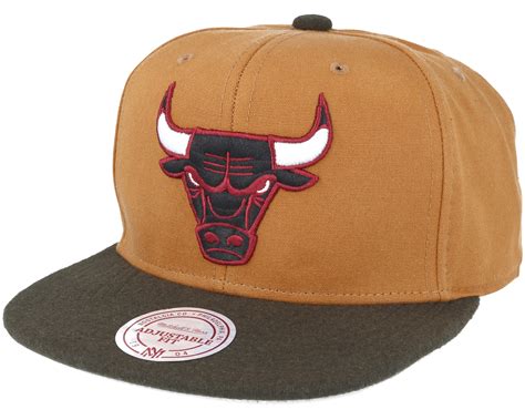 Chicago Bulls Signature Tan Snapback Mitchell And Ness Caps